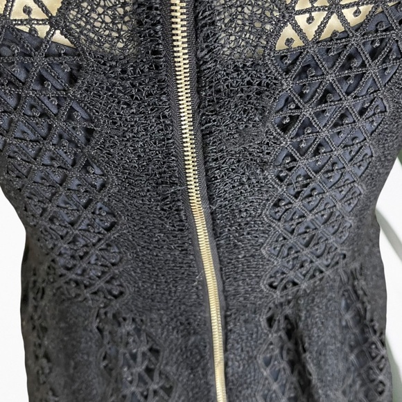 ZARA Basic| Navy Blue Maxi Dress with Lace/Eyelet overlay, fitted w Back Zip NWT - Picture 13 of 14